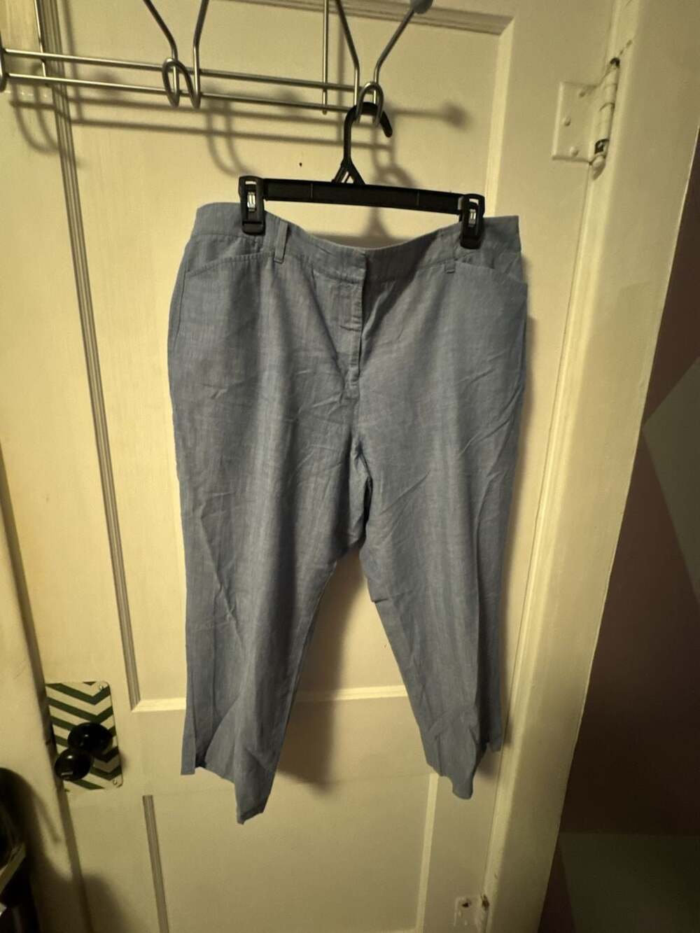 Talbots Women's 14P Blue Cotton Perfect Crop Curvy Chino Pants